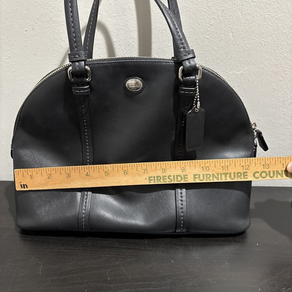 Vintage Coach Peyton Cora Domed Satchel Black F25671 **NO STRAP - Picture 12 of 13